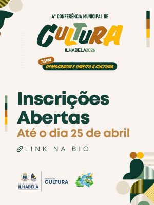 🎭 Conferência de Cultura em Ilhabela está com inscrições abertasJá estão abertas as inscrições